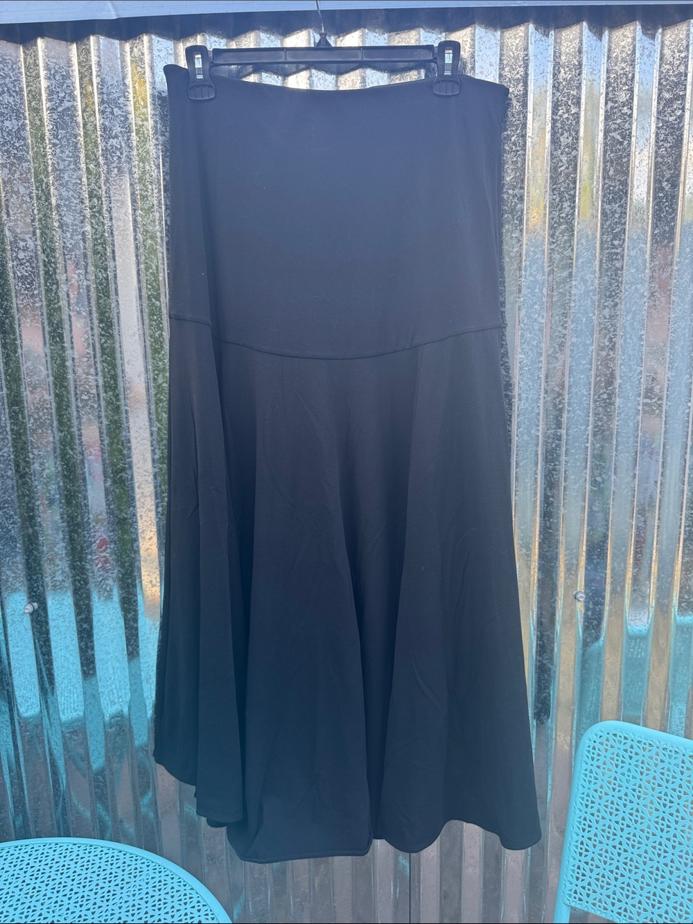 COS Black A-Line Maxi Skirt with front slits. Very chic & sexy. Flattering